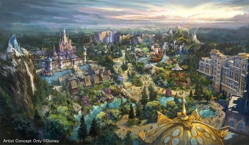 新エリア「ファンタジースプリングス」の全景イメージ画((c)Disney)
