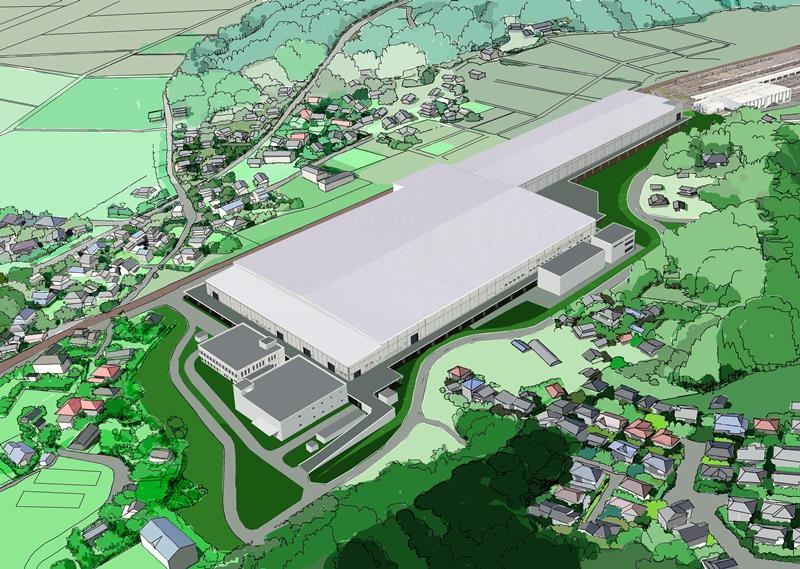 京成電鉄宗吾車両基地の拡張用地に造る新たな車両整備工場のイメージ図(同社提供)