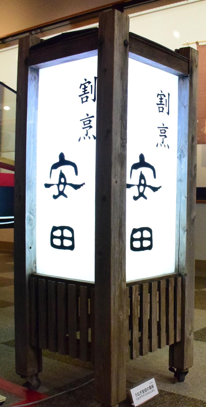うなぎ安田の看板