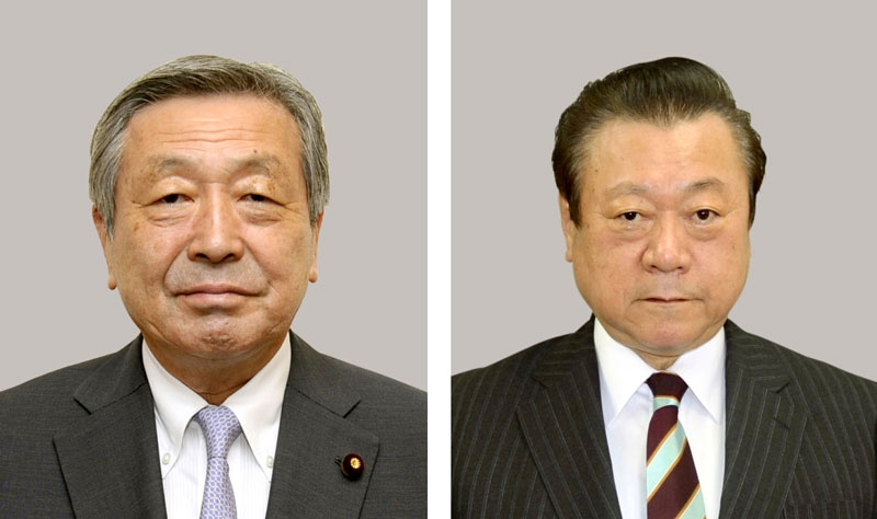 （左から）自民党の林幹雄元幹事長代理、桜田義孝元五輪相（共同）　