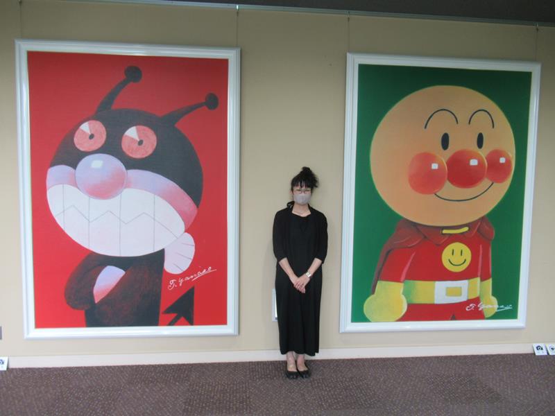 アンパンマンやばいきんまんなど、やなせたかしの世界が広がる会場