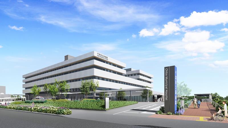 名称が「千葉市立幕張海浜病院」に決定した新病院の外観イメージ(市提供)